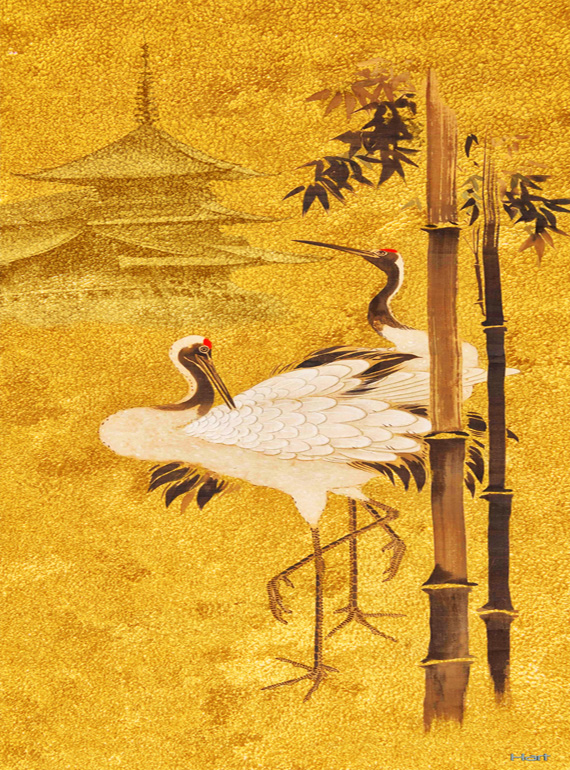 Herons and Bamboo